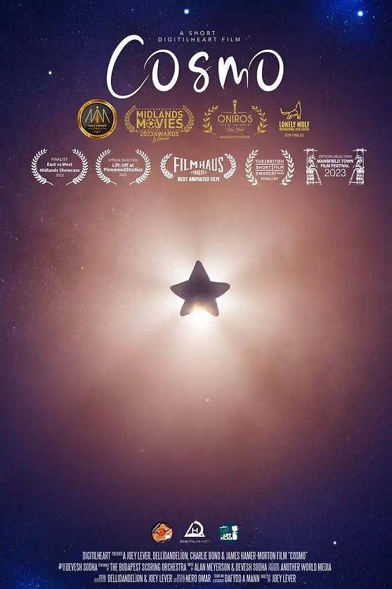 COSMO — official poster, an award-winning animated short by Joey Lever